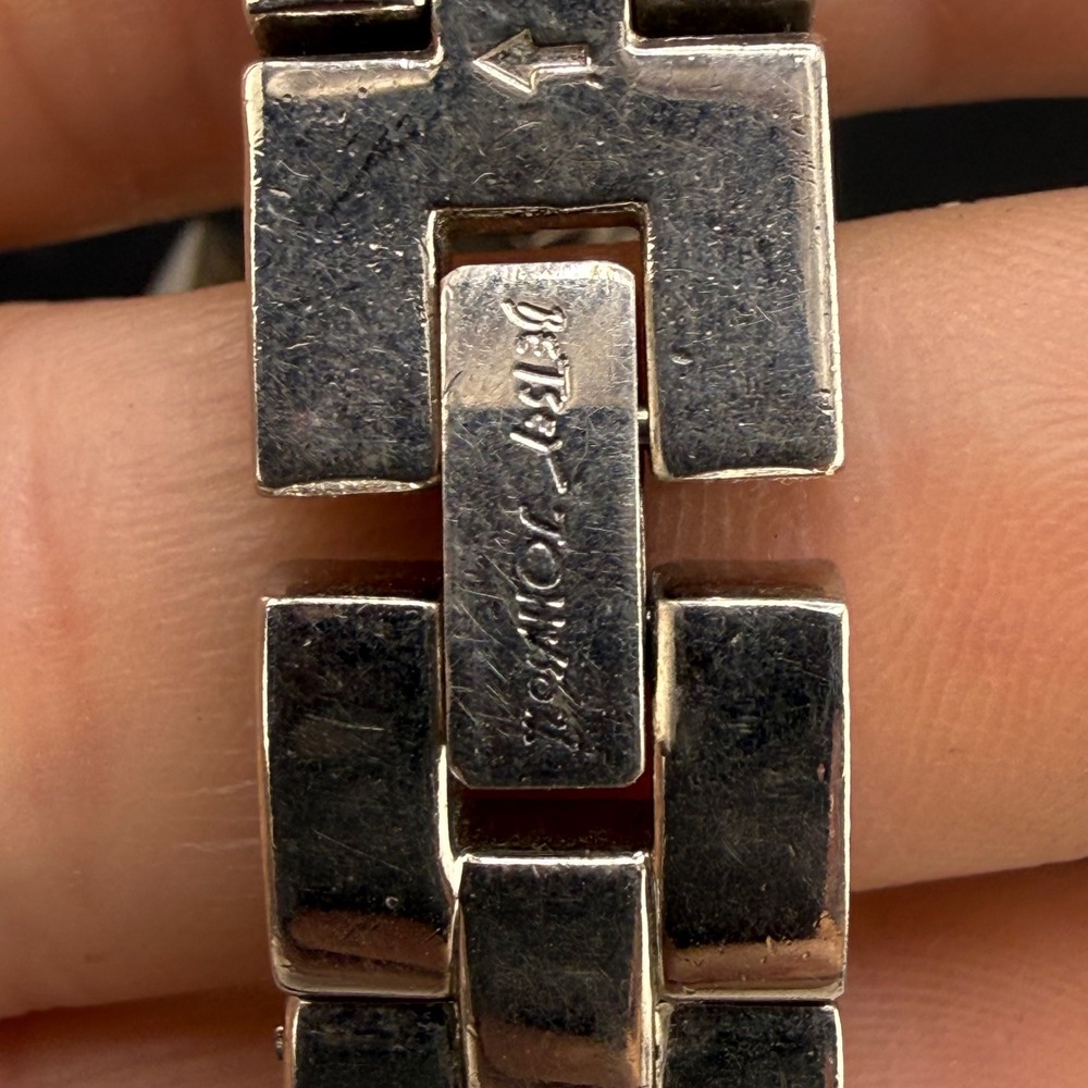 Betsey Johnson Watch Rock Star Silver Tone Rhinestone Charm UNTESTED 6in - Picture 8 of 13